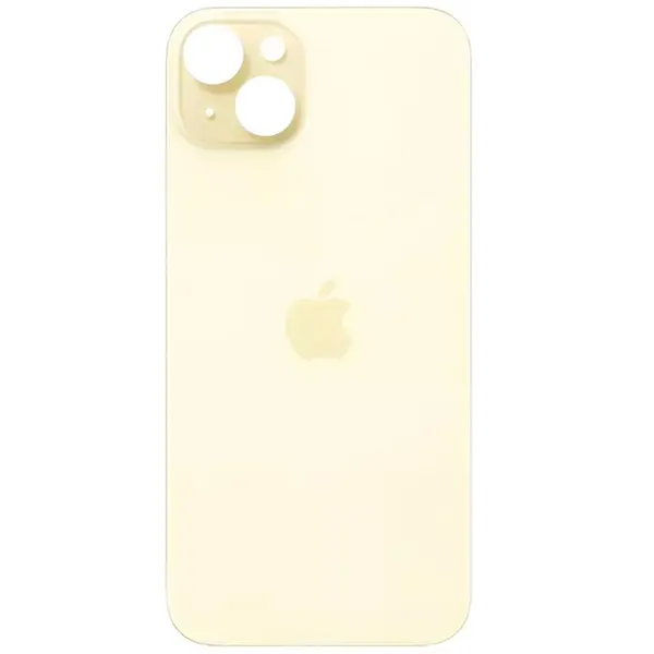MR3_120954 Задня кришка (скло) iphone 15 yellow (big hole), сервісний оригінал 