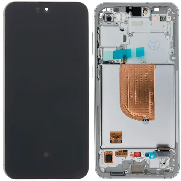 MR3_124202 Дисплей samsung sm-s711 galaxy s23 fe 5g (2023), з сенсором, та рамкою білий сервісний оригінал 