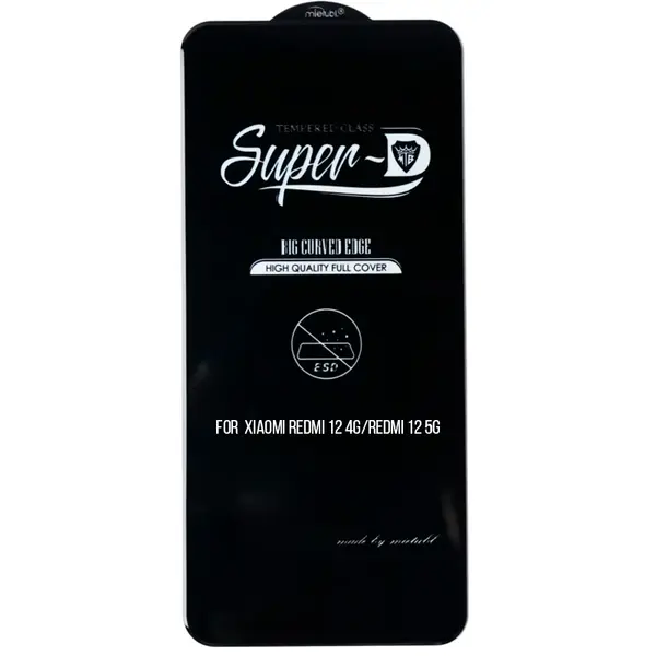 MR3_124263 Скло redmi 12 4g, redmi 12 5g (mietubl super-d) black без упаковки 