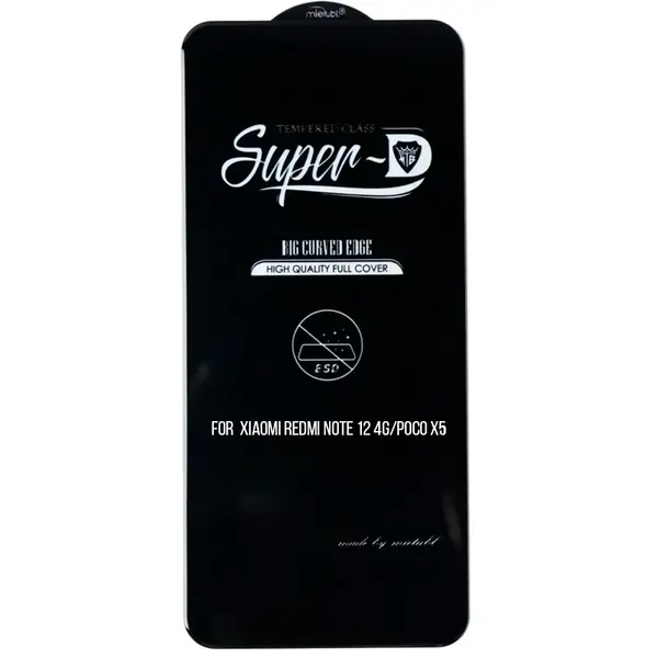 MR3_124271 Скло redmi note 12 4g, poco x5 (mietubl super-d) black без упаковки 