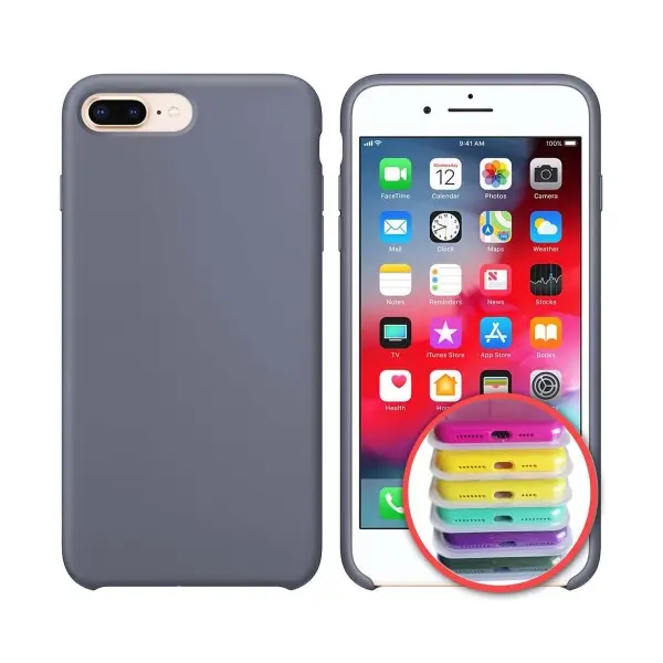 ЧОХОЛ SILICONE CASE FULL COPY ДЛЯ IPHONE 7, 8PLUS (46) LAVANDER, СІРИЙ