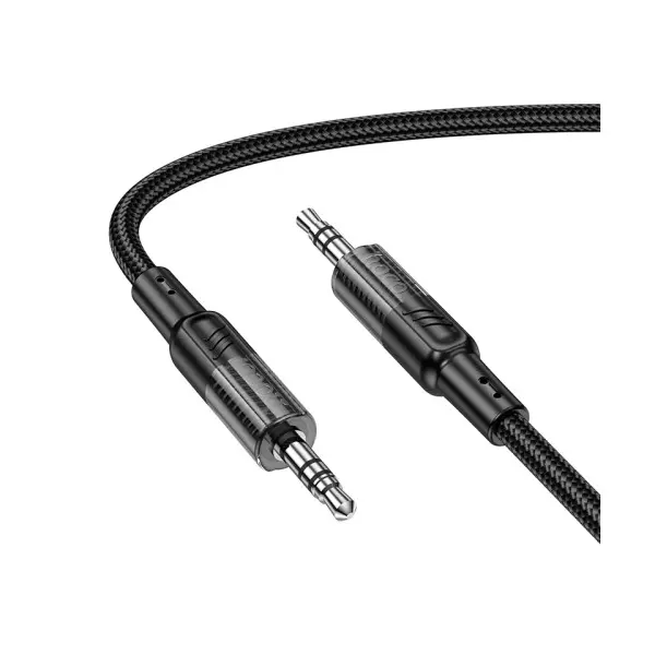 КАБЕЛЬ AUX AUDIO HOCO UPA27 SPIRIT TRANSPARENT AUX AUDIO CABLE 1.2M, ЧОРНИЙ