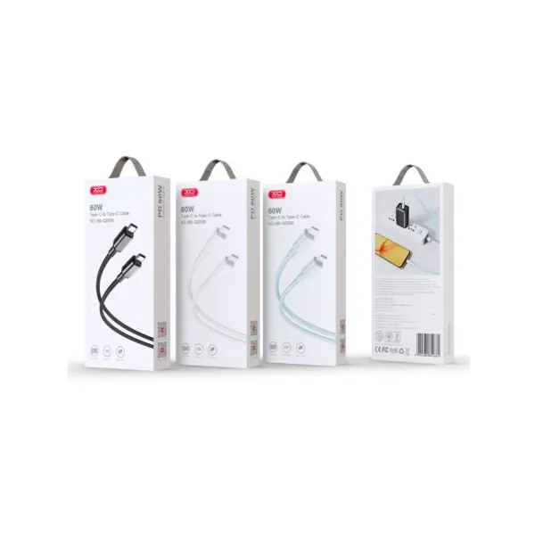 КАБЕЛЬ XO NB-Q250B PD 60W, 1M TYPE-C TO TYPE-C FAST CHARGING, ЧОРНИЙ