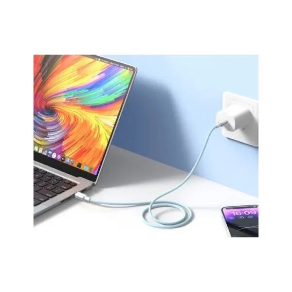 MR4_966 Кабель xo nb-q250b pd 60w, 1m type-c to type-c fast charging синій 