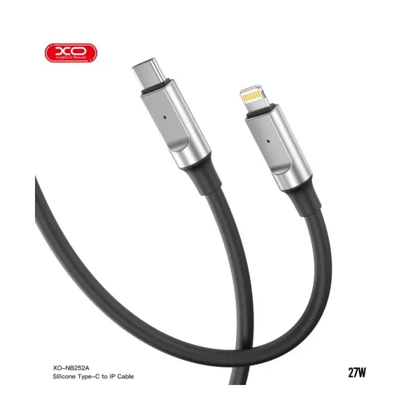 КАБЕЛЬ XO NB-Q252A PD 27W, 1M TYPE-C TO LIGHTNING FAST CHARGING, ЧОРНИЙ
