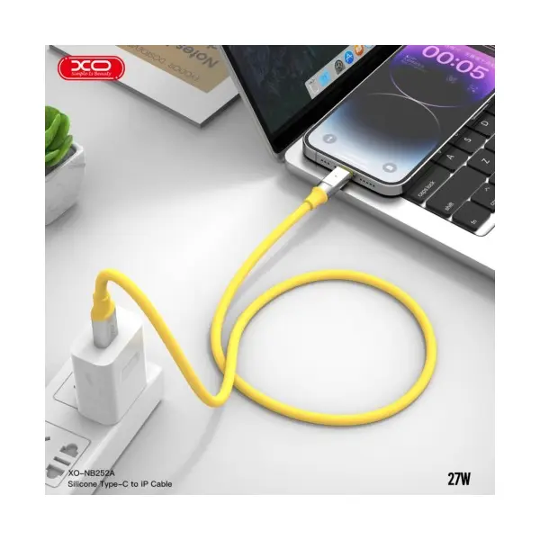 КАБЕЛЬ XO NB-Q252A PD 27W, 1M TYPE-C TO LIGHTNING FAST CHARGING ЖОВТИЙ