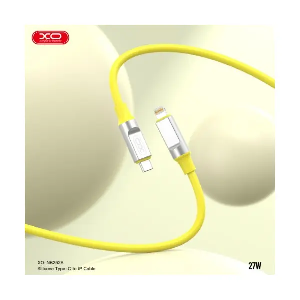 КАБЕЛЬ XO NB-Q252A PD 27W, 1M TYPE-C TO LIGHTNING FAST CHARGING ЖОВТИЙ