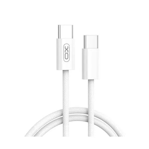 MR4_1056 Кабель xo nb-q259 woven data cable type-c to type-c 60w, 1m, білий 