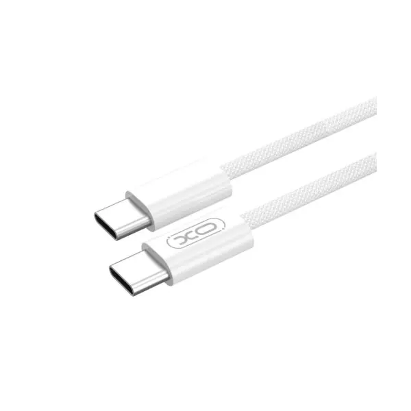 КАБЕЛЬ XO NB-Q259 WOVEN DATA CABLE TYPE-C TO TYPE-C 60W, 1M, БІЛИЙ