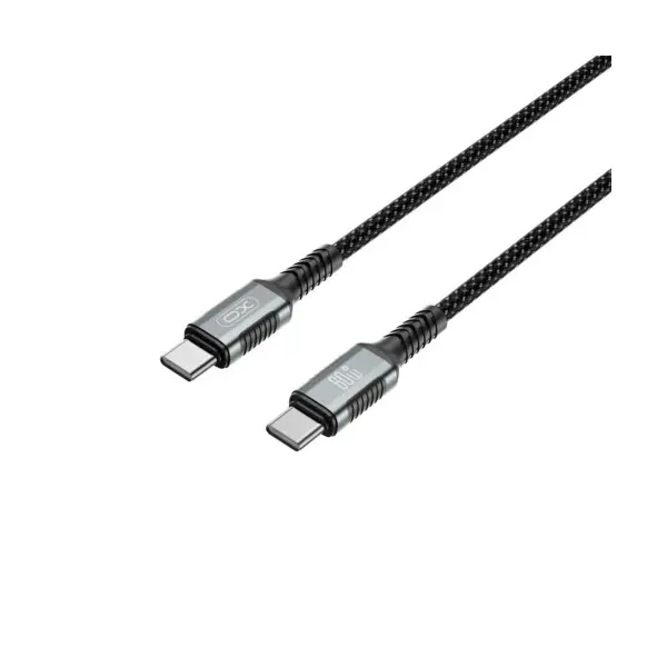 КАБЕЛЬ XO NB-Q267 MAGNETIC BRAIDED TYPE-C TO TYPE-C 60W DATA CABLE 1M, ЧОРНИЙ