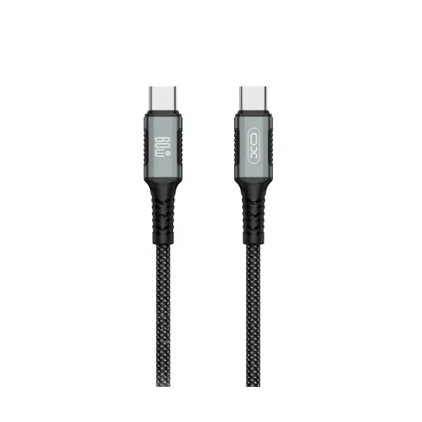 КАБЕЛЬ XO NB-Q267 MAGNETIC BRAIDED TYPE-C TO TYPE-C 60W DATA CABLE 1M, ЧОРНИЙ