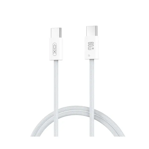 КАБЕЛЬ XO NB-Q273 WOVEN STYLE TYPE-C TO TYPE-C CHARGING CABLE 60W, БІЛИЙ