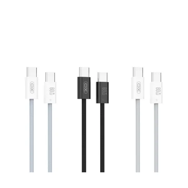 КАБЕЛЬ XO NB-Q273 WOVEN STYLE TYPE-C TO TYPE-C CHARGING CABLE 60W, БІЛИЙ