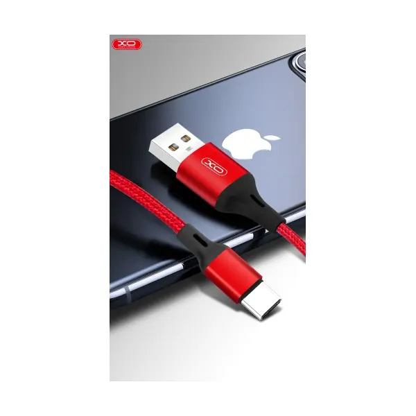 MR4_1050 Кабель xo nb143 braided data cable lightning 1m, чорний 