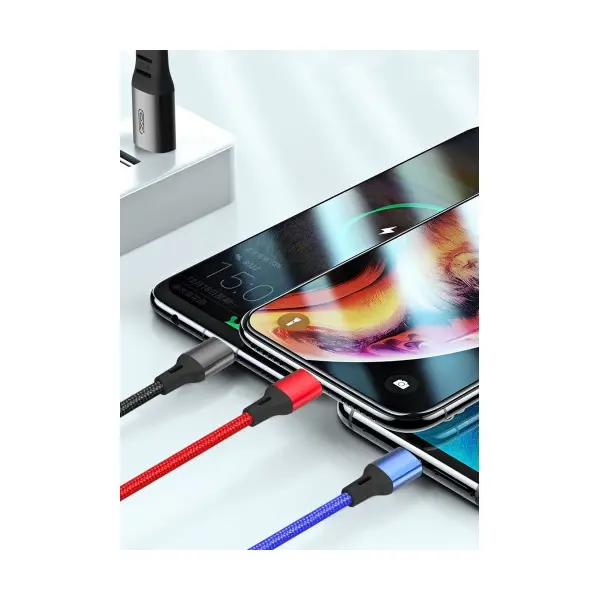 MR4_1050 Кабель xo nb143 braided data cable lightning 1m, чорний 