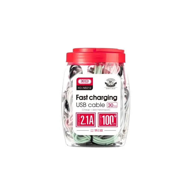КАБЕЛЬ XO NB212 2.1A USB CABLE ДЛЯ LIGHTNING (30PCS, BOTTLE) МІКС