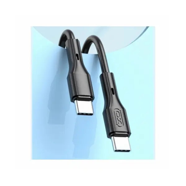 КАБЕЛЬ XO NB-Q231B ROCK SERIES TYPE-C TO TYPE-C 60W DATA CABLE, ЧОРНИЙ