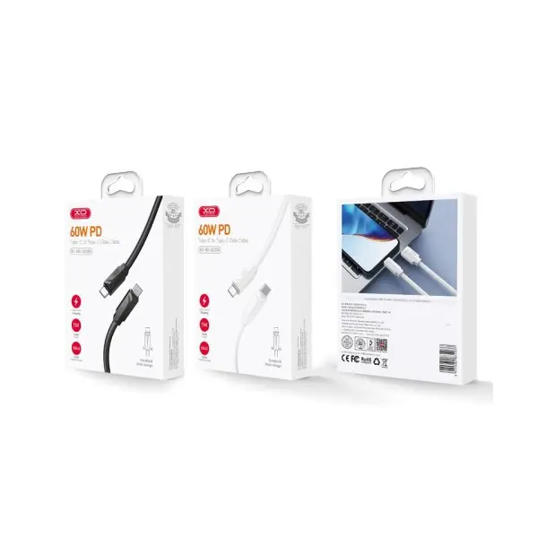 MR4_1039 Кабель xo nb-q233b type-c to type-c 60w data cable, чорний 