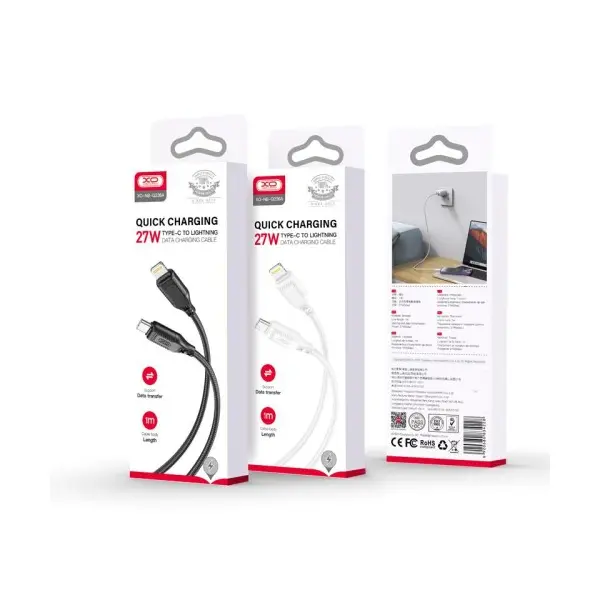 КАБЕЛЬ XO NB-Q236A BRAIDED TYPE-C TO LIGHTNING 27W DATA CABLE, ЧОРНИЙ