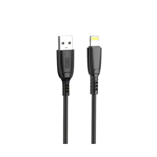 КАБЕЛЬ XO NB247 SULUO SERIES PORTABLE SILICONE ДЛЯ LIGHTNING WITH CABLE CLIP 6A, 0.25M, ЧОРНИЙ