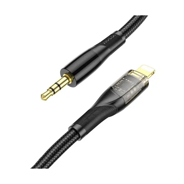 АДАПТЕР АУДІО HOCO UPA25 TRANSPARENT DISCOVERY EDITION DIGITAL AUDIO CONVERSION CABLE LIGHTNING, ЧОРНИЙ