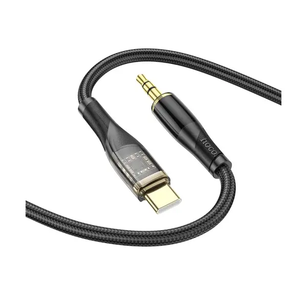 АДАПТЕР АУДІО HOCO UPA25 TRANSPARENT DISCOVERY EDITION DIGITAL AUDIO CONVERSION CABLE TYPE-C, ЧОРНИЙ