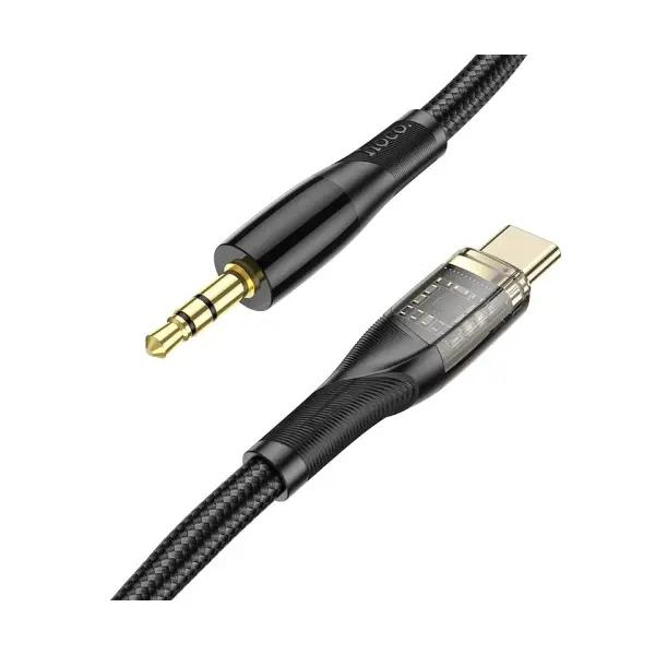 АДАПТЕР АУДІО HOCO UPA25 TRANSPARENT DISCOVERY EDITION DIGITAL AUDIO CONVERSION CABLE TYPE-C, ЧОРНИЙ