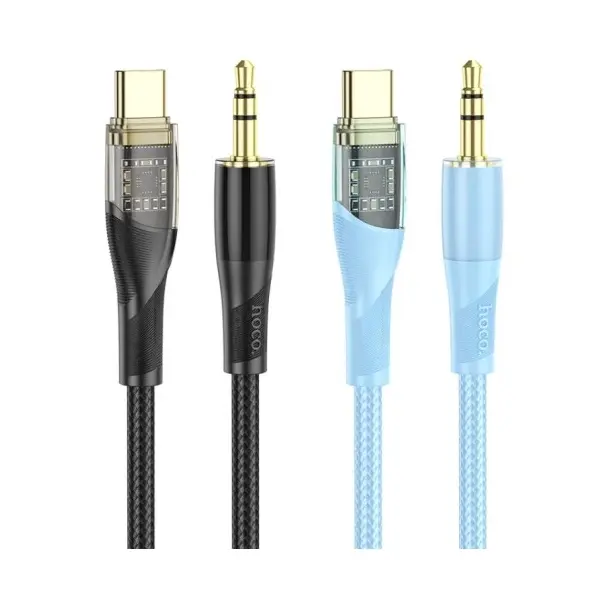 АДАПТЕР АУДІО HOCO UPA25 TRANSPARENT DISCOVERY EDITION DIGITAL AUDIO CONVERSION CABLE TYPE-C, ЧОРНИЙ