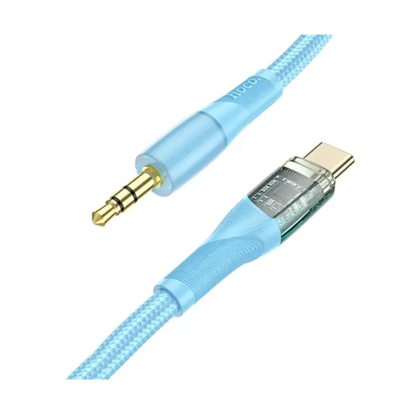 АДАПТЕР АУДІО HOCO UPA25 TRANSPARENT DISCOVERY EDITION DIGITAL AUDIO CONVERSION CABLE TYPE-C СИНІЙ