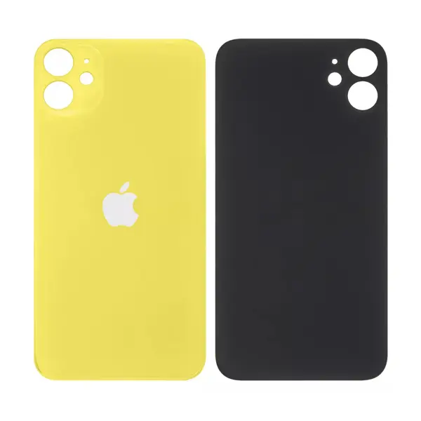 MR3_106632 Задня кришка (скло) iphone 11 yellow (big hole) 