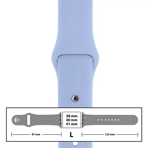 MR3_116095 Ремінець силіконовий для apple watch 38, 40, 41mm розмір l (05) lilac cream 