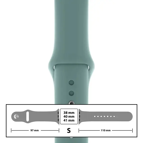 MR3_116111 Ремінець силіконовий для apple watch 38, 40, 41mm розмір s (64) cactus 