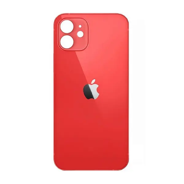 MR3_119997 Задня кришка (скло) iphone 12 red (big hole), сервісний оригінал 
