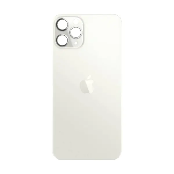 MR3_119998 Задня кришка (скло) iphone 11 pro max silver (big hole), сервісний оригінал 