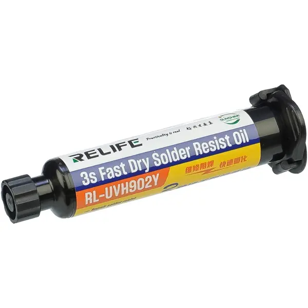 MR3_122627 Лак ізоляційний relife rl-uvh902y 3s швидковисихаючий, жовтий, у шприці, 10 ml 