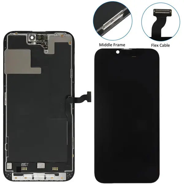 MR3_122802 Дисплей iphone 15 pro max, з сенсором, та рамкою black переклей оригінал 