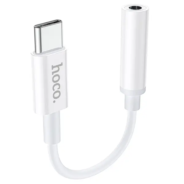 MR3_122957 Перехідник hoco ls30 type-c to jack 3.5 (f) 0.115m білий HOCO