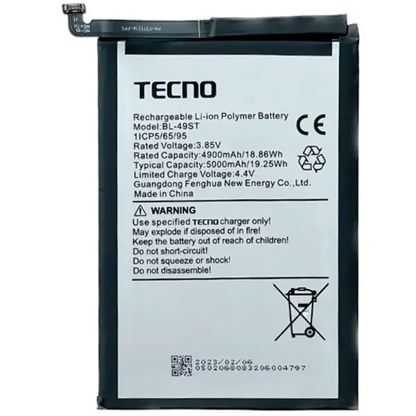 MR3_123755 Акумулятор tecno spark 10, spark 10c, spark 10 pro, spark 20, spark 20c (bl-49st), оригінал (prc), (тех. пак) 