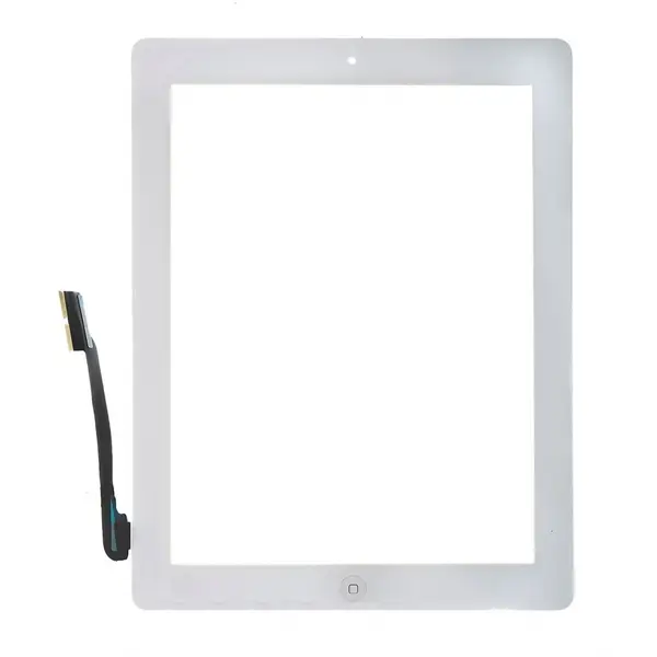 MR3_81676 Тачскрін сенсор для ipad 3 зі шлейфом кнопки включення та кнопкою меню (home) білий h/c 