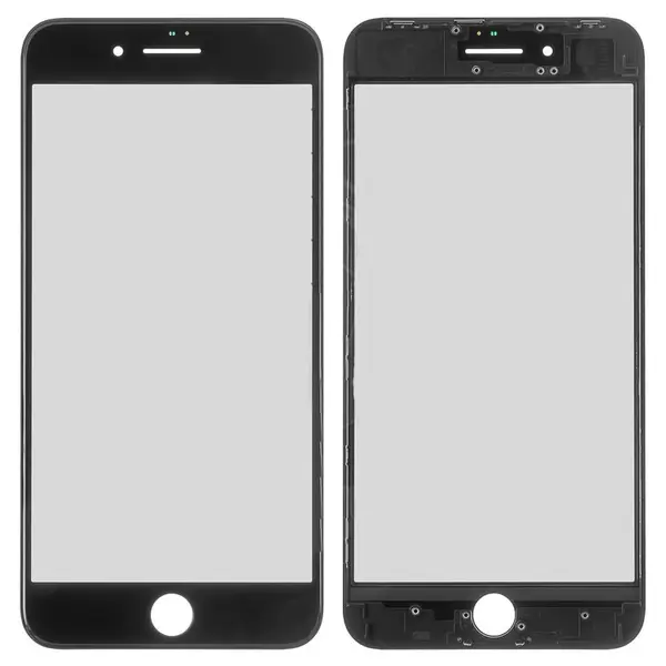 MR3_90793 Скло корпусу для g, oca pro iphone 8 plus з oca-плівкою та рамкою black 