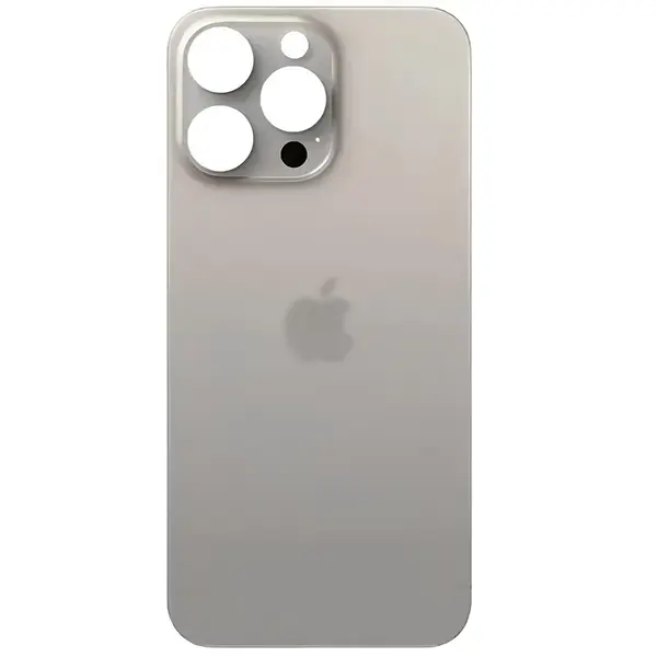 MR3_120907 Задня кришка (скло) iphone 15 pro max natural titanium (big hole), сервісний оригінал 