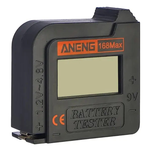 MR3_123238 Тестер батарей та акумуляторів aneng 168 max з рк дисплеєм (1.2v~4.8v, 9v) 