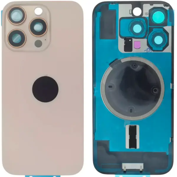 MR3_123480 Задня кришка (скло) iphone 16 pro max desert titanium, сервісний оригінал у зборі на рамці 