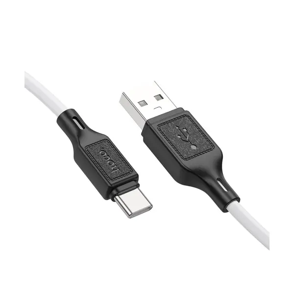 MR4_138636 Кабель hoco x90 cool silicone charging data cable для type-c, 3a, 1 m, білий HOCO