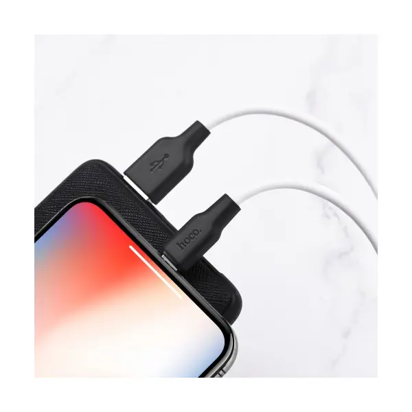 MR4_139083 Кабель hoco x21 plus silicone для lightning 2, 4a, 1 m, чорний&білий HOCO