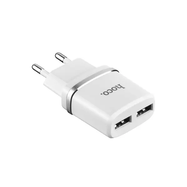 MR3_115577 Мережевий зарядний пристрій hoco c12 smart 2.4a 2usb білий HOCO