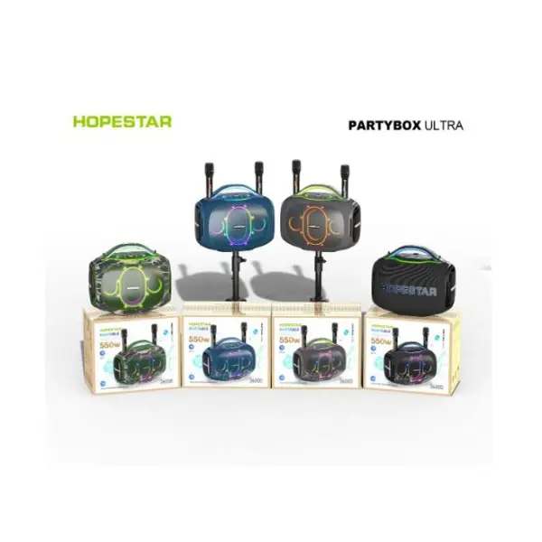 MR4_153390 Колонка bluetooth hopestar partybox ultra з 2pcs uhf microphone 550w чорний HOPESTAR