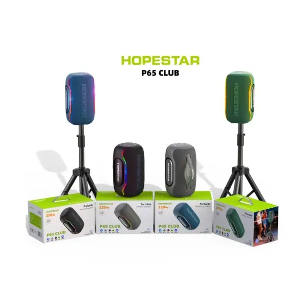 MR4_153393 Колонка bluetooth hopestar p65club з 1pcs microphone 220w чорний HOPESTAR