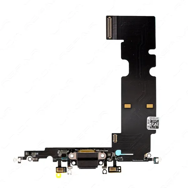 MR3_90789 Шлейф iphone 8 plus з роз’ємом заряджання та мікрофоном чорний PRC