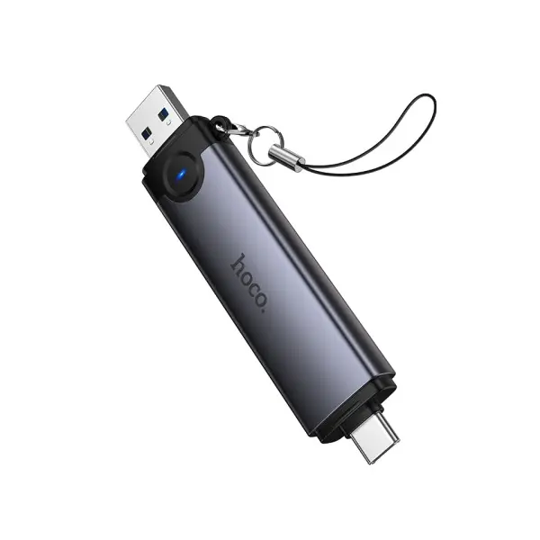 MR4_153821 Картрідер hoco hb56 victory usb, type-c 3in1 card reader metal сірий HOCO